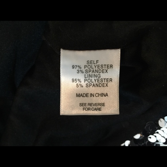 NWOT Medium 6 black white sequin crop top blouse - Picture 7 of 8